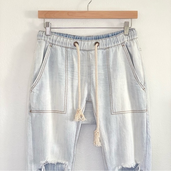One Teaspoon Shabbies Drawstring Boyfriend Distressed Denim Jean Brando XS - Picture 7 of 16